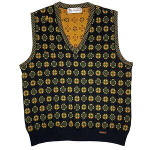 Vintage Wool Knitwear Superior Multicolor V-Neck Vest Women Sz M? - Flaws -